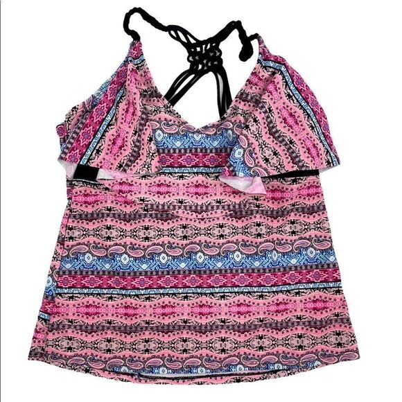 Arizona Flounce Multi Color Swim Top - Picture 2 of 5